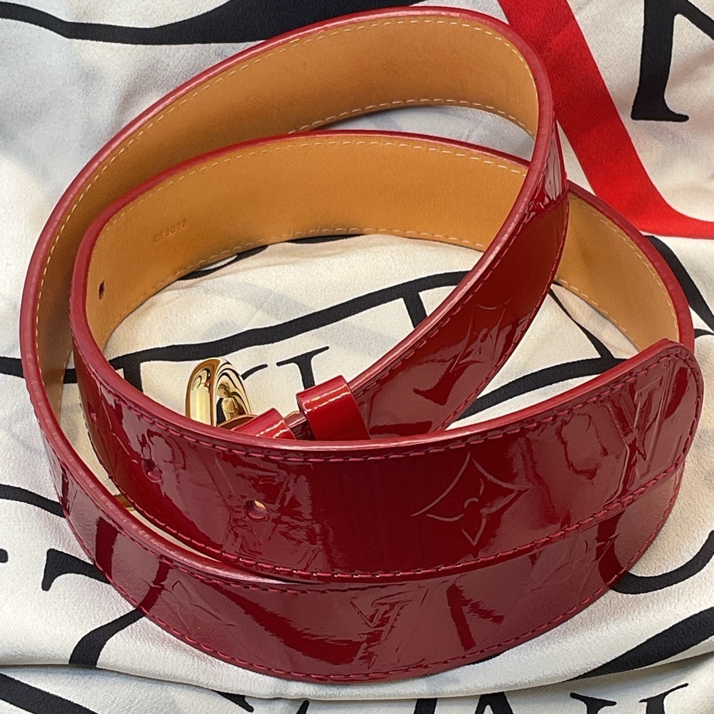 Louis Vuitton Red Monogram Vernis Belt - Picture 6 of 12